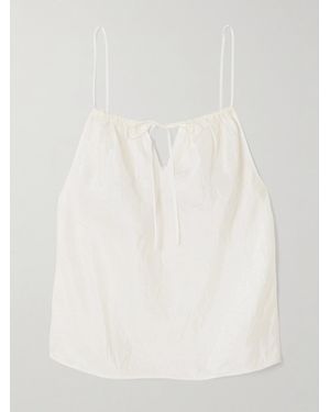 Skin Tali Tie-Detailed Crinkled Silk-Habotai Camisole - Natural
