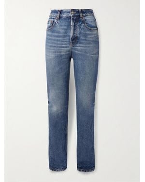 Saint Laurent Hoch Sitzende Jeans Mit Schmalem Bein - Blau