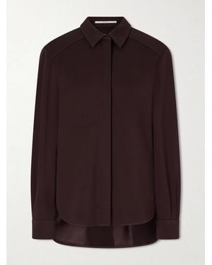 Another Tomorrow Stretch-Jersey Blouse - Purple