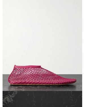 Christopher Esber Minette Crystal-Embellished Mesh Ballet Flats - Pink