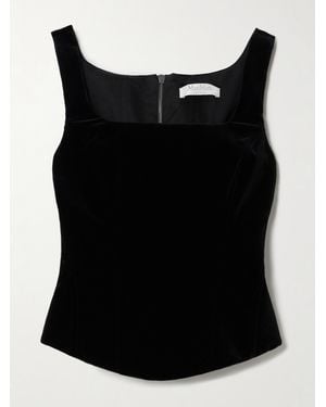 Max Mara Stretch-Cotton Velvet Bustier - Black