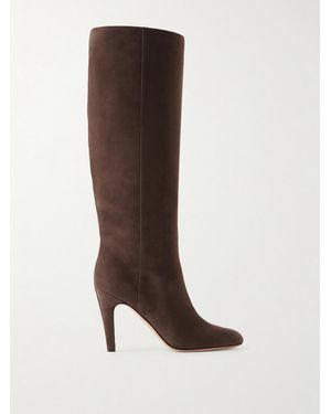 Ferragamo Nylu 95 Nubuck Knee Boots - Brown