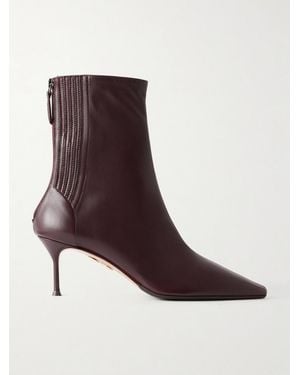 Aquazzura Saint Honoré 65 Leather Ankle Boots - Brown