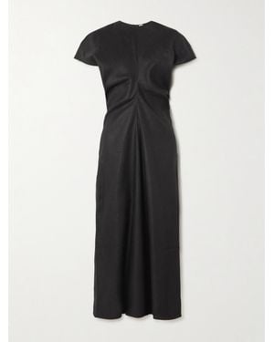 TOTEME Midikleid Aus Webstoff Mit Raffungen - Schwarz
