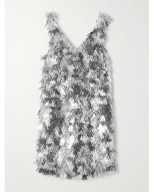 Rabanne Fringed Chainmail Mini Dress - Gray