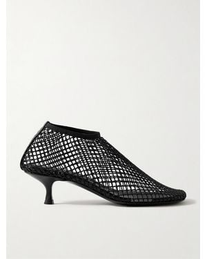 Christopher Esber Minette Leather-Trimmed Crystal-Embellished Mesh Court Shoes - Black
