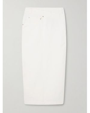 Loewe Asymmetric Denim Midi Skirt - White