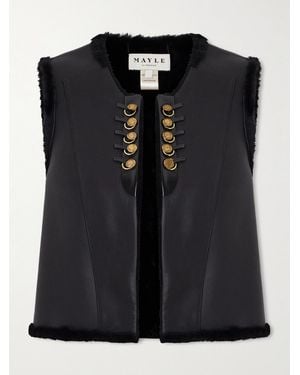 Maison Mayle Yves Shearling Vest - Black