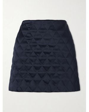Blazé Milano Novalis Coci Quilted Satin-Crepe Mini Skirt - Blau
