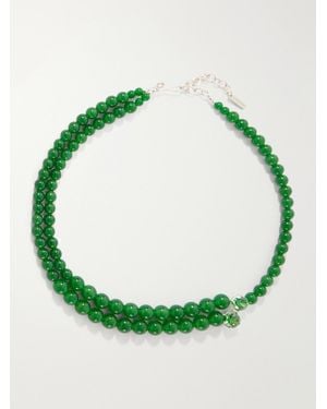 Completedworks The Light Of The Past Beaded-Plated Zirconia Necklace - Green