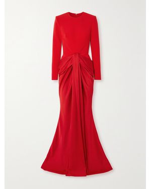 Safiyaa Naira Draped Crepe And Satin Gown - Red