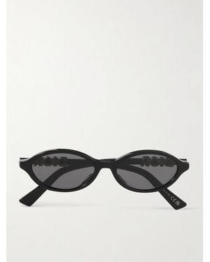Dior Diortreasure R1I Embellished Oval-Frame Acetate Sunglasses - Black