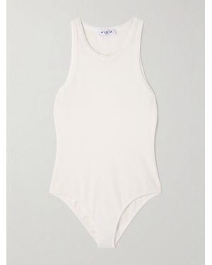 Alaïa Body Aus Rippstrick - Weiß