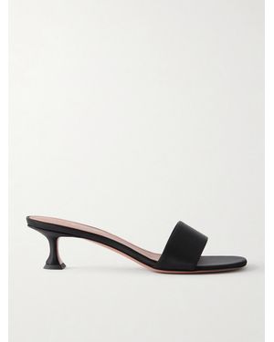 AMINA MUADDI Andreea 45 Satin Mules - Natural