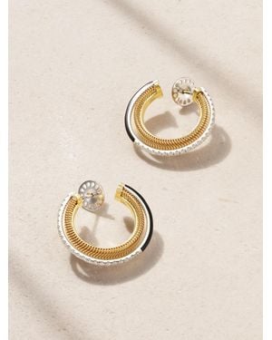 Nikos Koulis 18-Karat And, Diamond And Enamel Earrings - Natural