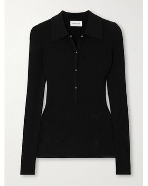 16Arlington Cisca Ribbed-Knit Jumper - Black