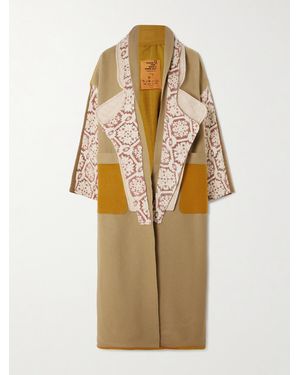 Thank You Have A Good Day Crosby Patchwork Wool-Felt And Cotton-Jacquard Coat - Metallic