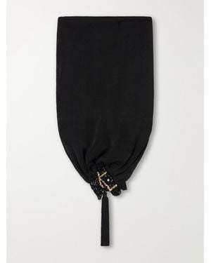 Bode Embellished Tasseled Woven Scarf - Black