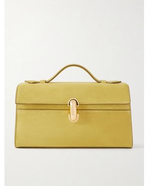 SAVETTE Symmetry Pochette Suede Tote - Yellow