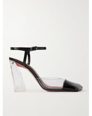 AMINA MUADDI Charlotte 95 Pvc And Patent-Leather Slingback Court Shoes - Black