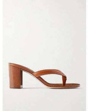 Gianvito Rossi Leather 70 Heel Thong Sandals - Brown