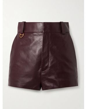 Chloé Leather Shorts - Red