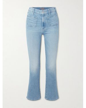 Mother Hustler Patch Pocket Ankle High-Rise Bootcut Jeans - Blue
