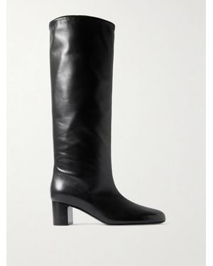 TOTEME Downtown Leather Knee Boots - Black