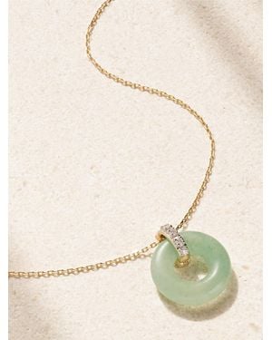 Mateo Donut 14-Karat, Jade And Diamond Necklace - Natural