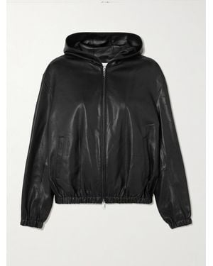 Nour Hammour Leo Lederjacke Mit Kapuze - Schwarz