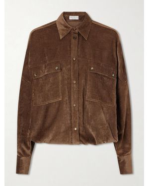 Brunello Cucinelli Velvet Shirt - Brown