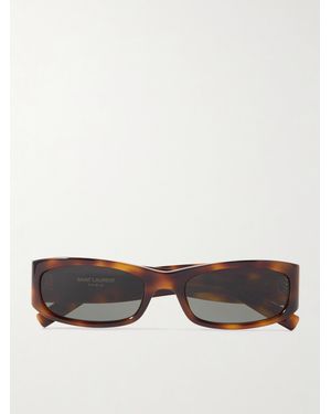 Saint Laurent Rectangle-Frame Tortoiseshell Acetate Sunglasses - Brown