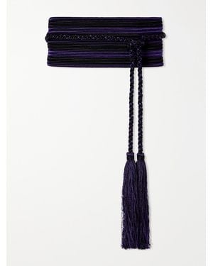 Le Sundial Vesper Tasselled Striped Cord Belt - Blue