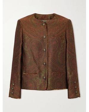 Etro Paisley-Jacquard Crepe Blazer - Brown