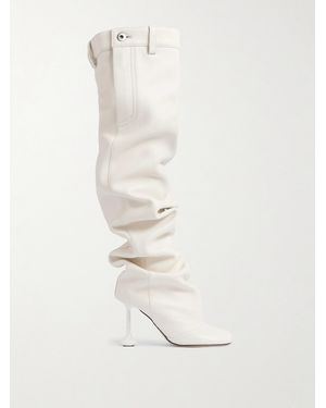 Loewe Toy Panta Leather Over-The-Knee Boots - White