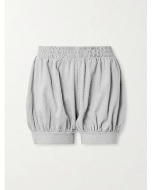 Norma Kamali Stretch-Cotton Jersey Shorts - Gray
