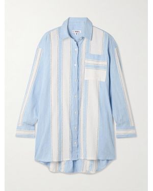 lemlem Mariam Striped Cotton-Blend Shirt - Blue