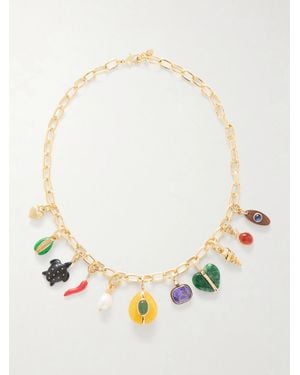 Roxanne Assoulin The Tiny Treasure-Tone, Pearl, Crystal, Cubic Zirconia And Enamel Necklace - White