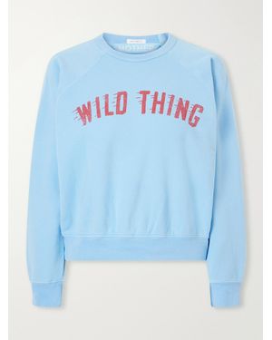Mother The Concert Printed Cotton-Jersey Sweatshirt - Blue