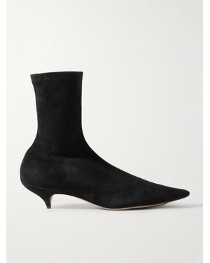 The Row Uxor Stiefel Aus Veloursleder - Schwarz