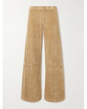 Suzie Kondi Lito Cotton-Blend Velour Flared Sweatpants - Natural