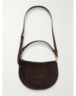 Isabel Marant Sac Porté Épaule En Daim À Finitions En Cuir Oskan Soft Zipped - Blanc