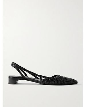 Gabriela Hearst Perro Woven Leather Slingback Court Shoes - White