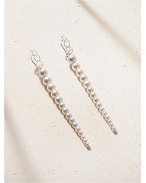 Mizuki Dreamy 18-Karat, Pearl And Diamond Earrings - Natural