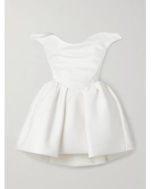 Vivienne Westwood Bagatelle Off-The-Shoulder Gathered Duchesse Silk-Satin Mini Dress - White