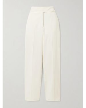 JOSEPH Aix Hose Aus Crêpe Mit Satinbesatz - Weiß