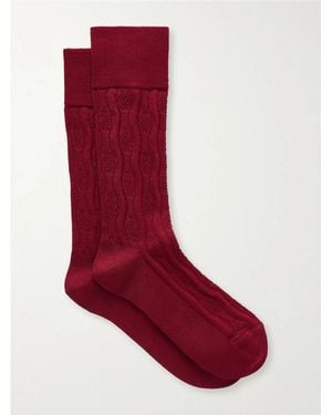 Dries Van Noten Jacquard-Knit Cotton-Blend Socks - Red