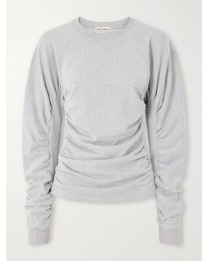 JW Anderson Ruched Sleeve Cotton-Jersey Sweatshirt - Grey