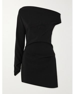 Maticevski Aroma One-Sleeve Stretch-Crepe Mini Dress - Black