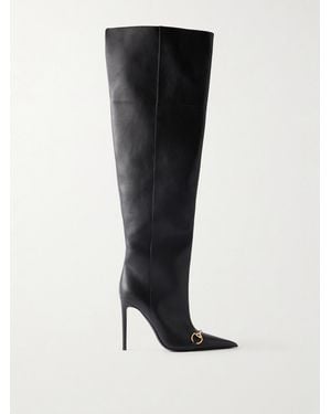 Gucci Donna 110 Horsebit-Detailed Leather Knee Boots - Black